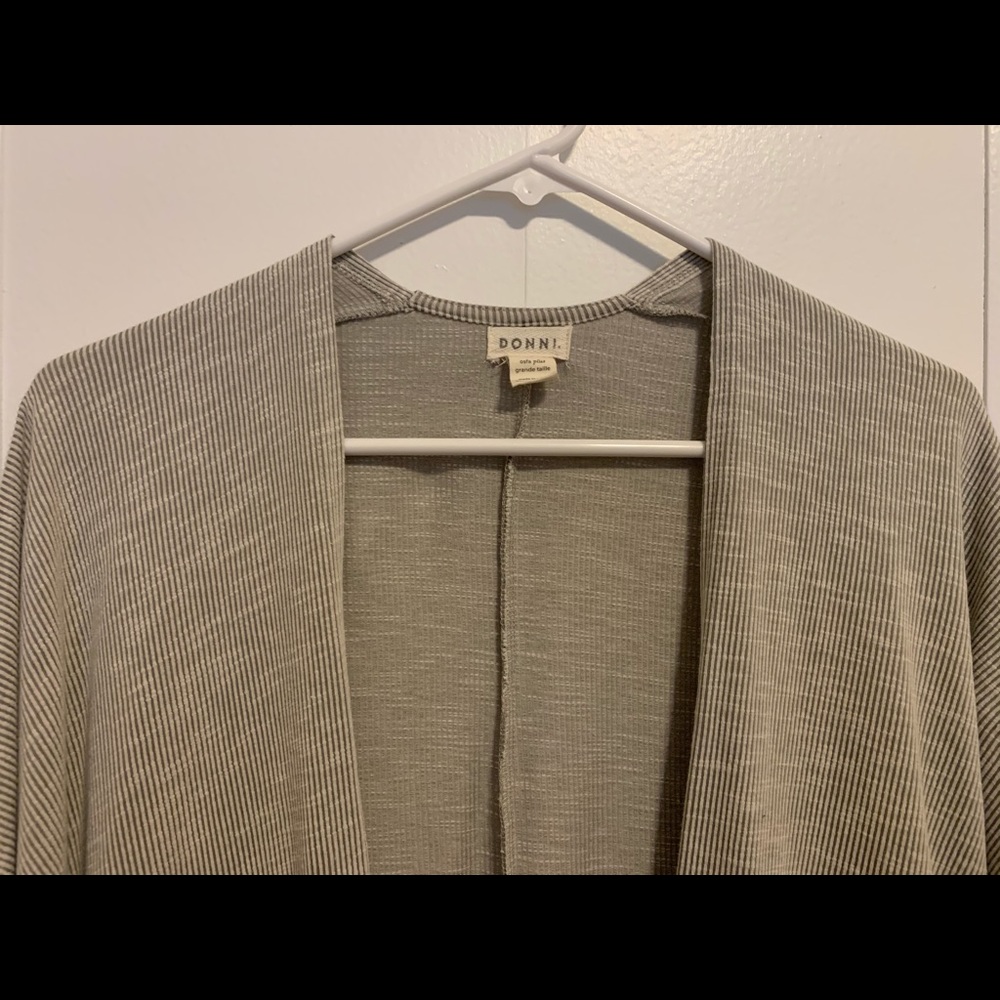 Plus Size Ribbed Sweater Coat - Picture 2 of 8